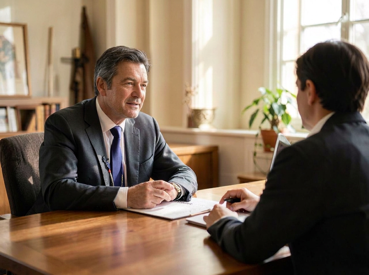 Experienced business consultant speaking with a client